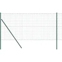 vidaXL Vloermontage hekwerk, Europees model, 25 x 1 meter, PVC-coating, groen