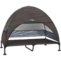 vidaXL Verheven Hondenbed 127 x 81 x 108 cm Stof en Staal Bruin