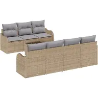 vidaXL Tuinbank Set 8 st 7-Aantal zitplaatsen Beige en Grijs