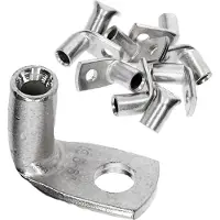 Kalitec 10 stuks KA1-L5 in de handel verkrijgbare buiskabelschoenen haaks 6 mm² M5 I zonder kijkgat I 90° I Made in Germany