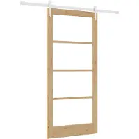 vidaXL Schuifdeur 93 x 202 cm Massief grenenhout en glas Naturel