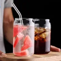 Axentia longdrinkglazen 2 drinkglazen met 2 glazen rietjes van borosilicaatglas (4-delige set) 500 ml