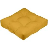 Stof Textile Vloerkussen XXL - okergeel - polyester - 60 x 60 x 12 cm - vierkant - Extra dik - extra zitplaatsen - spelen - gamen - relaxen