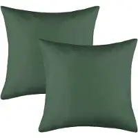 Stof Textile sierkussen Hawaii - 2x - donkergroen - 40 x 40 cm - bank kussens - binnen/buiten - polyester