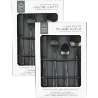 Home Deco Factory Bestekset Tableware Collection - 32 delig - zwart - RVS - 8 personen