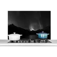 KitchenYeah Spatscherm keuken 100x65 cm - Kookplaat achterwand Bergen - Noorderlicht - Ruimte - Muurbeschermer - Spatwand fornuis - Hoogwaardig aluminium