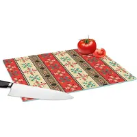 KitchenYeah Glazen Snijplank - 39x28 - Indianen - Patronen - Abstract - Snijplanken Glas