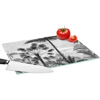 KitchenYeah Glazen Snijplank - 39x28 - Design - Bomen - Natuur - Planten - Botanisch - Snijplanken Glas