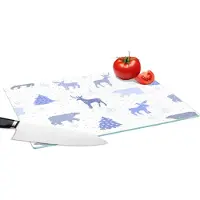 KitchenYeah Glazen Snijplank - 39x28 - Hert - Patroon - Sneeuw - Snijplanken Glas