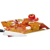 KitchenYeah Glazen Snijplank - 39x28 - Herfsttakken - Bladeren - Seizoenen - Landelijk - Snijplanken Glas