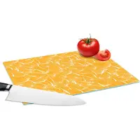 KitchenYeah Glazen Snijplank - 28x20 - Paardenbloem - Oranje - Bloemen - Zomer - Snijplanken Glas