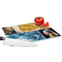 KitchenYeah Glazen Snijplank - 28x20 - Melkmeisje - Meisje met de parel - Collage - Snijplanken Glas