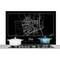 KitchenYeah Spatscherm keuken 120x80 cm - Kookplaat achterwand Oss - Plattegrond - Stadskaart - Kaart - Muurbeschermer - Spatwand fornuis - Hoogwaardig aluminium