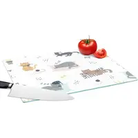 KitchenYeah Glazen Snijplank - 39x28 - Katten - Huisdieren - Patronen - Snijplanken Glas