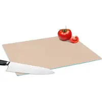 KitchenYeah Glazen Snijplank - 39x28 - Beige - Kleuren - Effen - Snijplanken Glas
