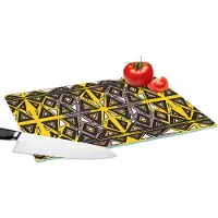KitchenYeah Glazen Snijplank - 39x28 - Afrika - Geometrie - Patronen - Snijplanken Glas