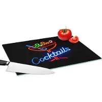 KitchenYeah Glazen Snijplank - 39x28 - Neon cocktail - Snijplanken Glas