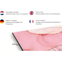KitchenYeah Spatscherm - Roze - Goud - Marmer print - Spatwand - Inductiebeschermer - Keuken - Luxe - Achterwand keuken - 120x80 cm
