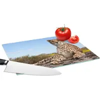 KitchenYeah Glazen Snijplank - 28x20 - Luipaard - Dieren - Natuur - Snijplanken Glas