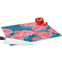KitchenYeah Glazen Snijplank - 39x28 - Patronen - Jungle - Bloem - Luipaard print - Snijplanken Glas
