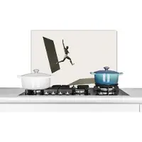 KitchenYeah Spatscherm keuken - Man - Cirkel - Vintage - Keuken - Achterwand spatscherm - 60x40 cm - Spatwand - Spatscherm