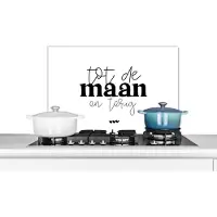 KitchenYeah Spatscherm keuken 60x40 cm - Kookplaat achterwand Quotes - Tot de maan en terug - Spreuken - Muurbeschermer - Spatwand fornuis - Hoogwaardig aluminium