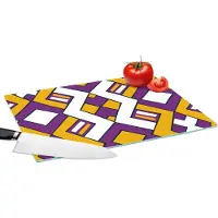KitchenYeah Glazen Snijplank - 39x28 - Design - Lijn - Retro - Snijplanken Glas