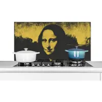 KitchenYeah Spatscherm keuken 100x50 cm - Kookplaat achterwand Mona Lisa - Leonardo da Vinci - Schilderij - Muurbeschermer - Spatwand fornuis - Hoogwaardig aluminium