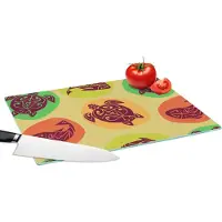 KitchenYeah Glazen Snijplank - 39x28 - Schildpad - Vissen - Maori - Patroon - Snijplanken Glas