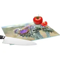KitchenYeah Glazen Snijplank - 28x20 - Een wilde artisjok in droog gebied - Snijplanken Glas