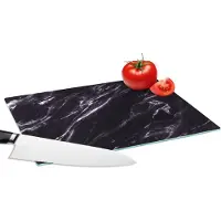 KitchenYeah Glazen Snijplank - 28x20 - Marmer - Structuur - Stenen - Snijplanken Glas