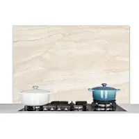 KitchenYeah Spatscherm keuken 120x80 cm - Kookplaat achterwand Marmer - Kalk - Zand - Textuur - Muurbeschermer - Spatwand fornuis - Hoogwaardig aluminium