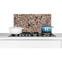 KitchenYeah Spatscherm keuken 60x30 cm - Kookplaat achterwand Graniet - Steen - Oranje - Muurbeschermer - Spatwand fornuis - Hoogwaardig aluminium