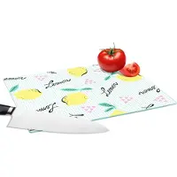 KitchenYeah Glazen Snijplank - 28x20 - Hipster - Citroen - Pastel - Patronen - Snijplanken Glas