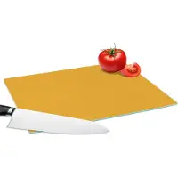 KitchenYeah Glazen Snijplank - 28x20 - Okergeel - Herfst - Interieur - Snijplanken Glas