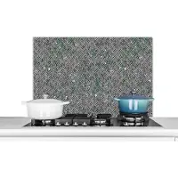 KitchenYeah Spatscherm keuken 80x55 cm - Kookplaat achterwand IJzer - Platen - Patroon - Muurbeschermer - Spatwand fornuis - Hoogwaardig aluminium