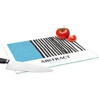 KitchenYeah Glazen Snijplank - 39x28 - Blauw - Zwart - Wit - Design - Snijplanken Glas