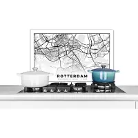 KitchenYeah Spatscherm keuken 60x40 cm - Kookplaat achterwand Kaart - Nederland - Rotterdam - Muurbeschermer - Spatwand fornuis - Hoogwaardig aluminium