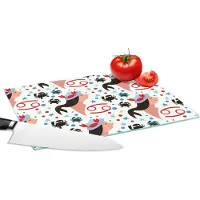KitchenYeah Glazen Snijplank - 28x20 - Zodiac - Kreeft - Patroon - Snijplanken Glas