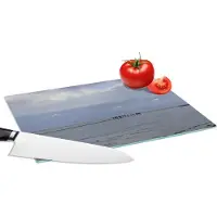 KitchenYeah Glazen Snijplank - 28x20 - Waddenzee - Strand - Ameland - Snijplanken Glas