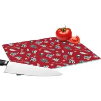 KitchenYeah Glazen Snijplank - 28x20 - Bandana - Flora - Retro - Design - Snijplanken Glas