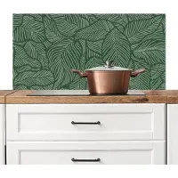 KitchenYeah Spatscherm keuken 100x50 cm - Kookplaat achterwand Bladeren - Groen - Design - Natuur - Muurbeschermer - Spatwand fornuis - Hoogwaardig aluminium - Keuken decoratie aanrecht