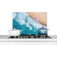 KitchenYeah Spatscherm keuken 60x40 cm - Kookplaat achterwand Water - Zee - Strand - Zomer - Muurbeschermer - Spatwand fornuis - Hoogwaardig aluminium