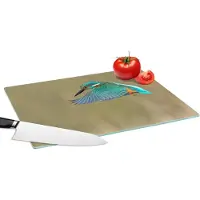 KitchenYeah Glazen Snijplank - 39x28 - IJsvogel - Lucht - Kleurrijk - Snijplanken Glas