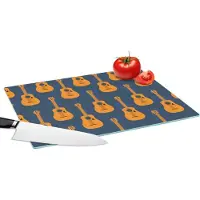 KitchenYeah Glazen Snijplank - 39x28 - Gitaar - Patronen - Muziek - Snijplanken Glas