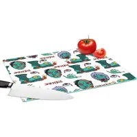 KitchenYeah Glazen Snijplank - 39x28 - Tiener - Zombie - Schoenen - Patronen - Snijplanken Glas