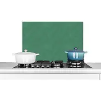 KitchenYeah Spatscherm keuken 70x50 cm - Kookplaat achterwand Inductie beschermer - Leer - Groen - Dieren - Muurbeschermer - Spatwand fornuis - Hoogwaardig aluminium