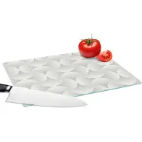 KitchenYeah Glazen Snijplank - 28x20 - Patronen - Zilver - Retro - Snijplanken Glas