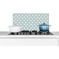 KitchenYeah Spatscherm - Keuken achterwand - Keuken - Patronen - Hart - Groen - Wit - 70x30 cm - Spatwand