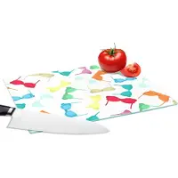 KitchenYeah Glazen Snijplank - 28x20 - Bh - Regenboog - Vrouwen - Patroon - Snijplanken Glas